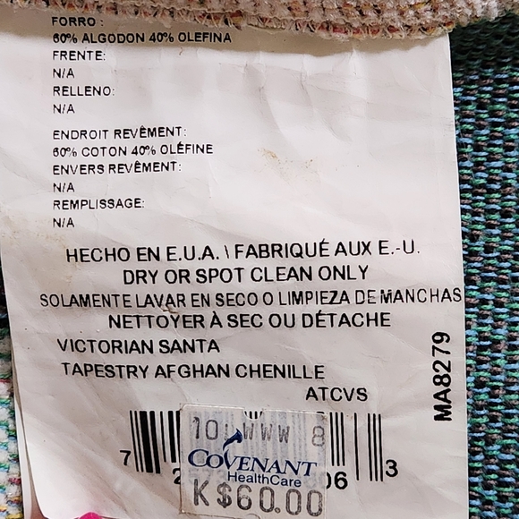 NWT Carolinas Mutual Woodworkers & Weavers Assoc Santa woven blanket Made in USA - Picture 4 of 12